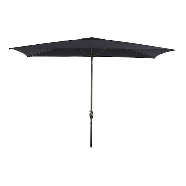 Sudzendf 10 ft. x 6.5 ft. Aluminium Market Patio Umbrella in Navy Blue