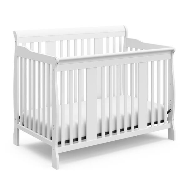 Storkcraft Tuscany White 4 In 1 Convertible Crib 04588 491 The Home Depot