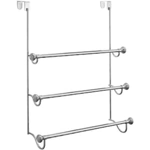 Stainless Steel 22.8 in. Over-the-door Towel Rack in Brushed Nickel for Cabinet, Cupboard and Doors,Triple Towel Holders