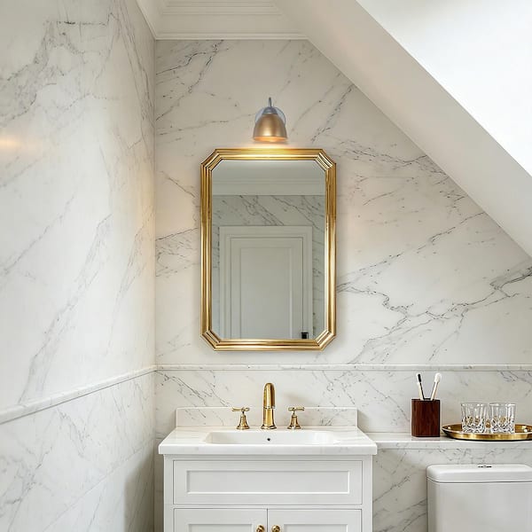 5 in. 1-Light Gold and Silver Modern Bathroom Wall Sconce Light, Transitional Brass Vanity Light with Metal Bell Shade