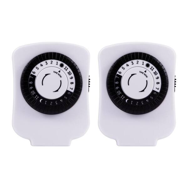 GE 24-Hour 1-Outlet Plug In Mechanical Timer (2-Pack)