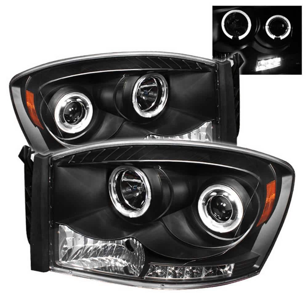 Dodge Ram 1500 06-08 / Ram 2500/3500 06-09 Projector Headlights - LED Halo - LED ( Replaceable LEDs ) - Black price history on PriceWatchPro