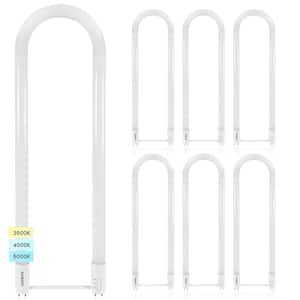 U Bend LED Tube Light T8 T12 17.5W 3 Color Selectable 2100 Lumens Direct or Ballast Bypass UL Listed G13 Base 6-Pack