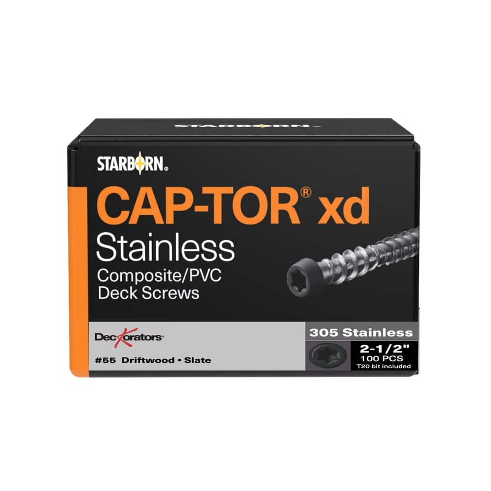 10 x 2-1/2 in. Star Trim Head Stainless Steel Composite Deck Screws Dark Slate 55 (100-Pieces) price history on PriceWatchPro