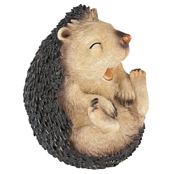 5 in. H Roly Poly Laughing Hedgehog Small Garden Statue