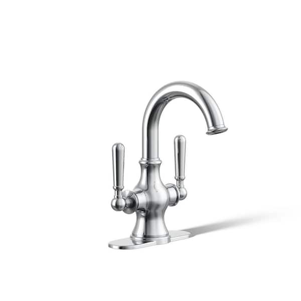 KOHLER Capilano Monoblock 4 in. Centerset 2-Handle Bathroom Faucet in Polished Chrome