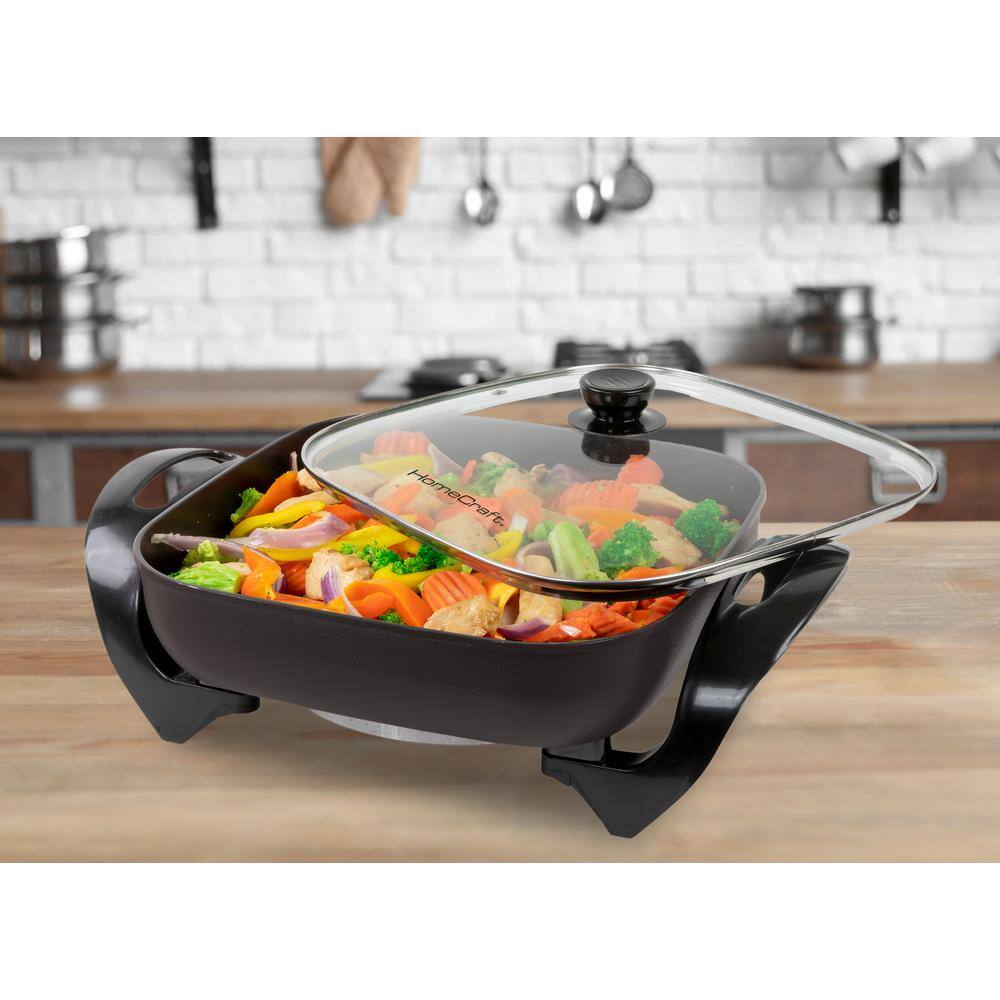 HomeCraft 144 sq. in. Black NonStick Electric SkilletHCSK12BK The