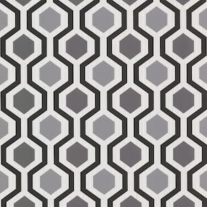 Marina Black Modern Geometric Vinyl Peelable Roll Wallpaper (Covers 56.4 sq. ft.)