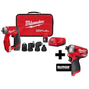 M12 FUEL 12V Lithium-Ion Brushless Cordless 4-in-1 Installation 3/8in. Drill Driver & SURGE Impact Driver Combo Kit