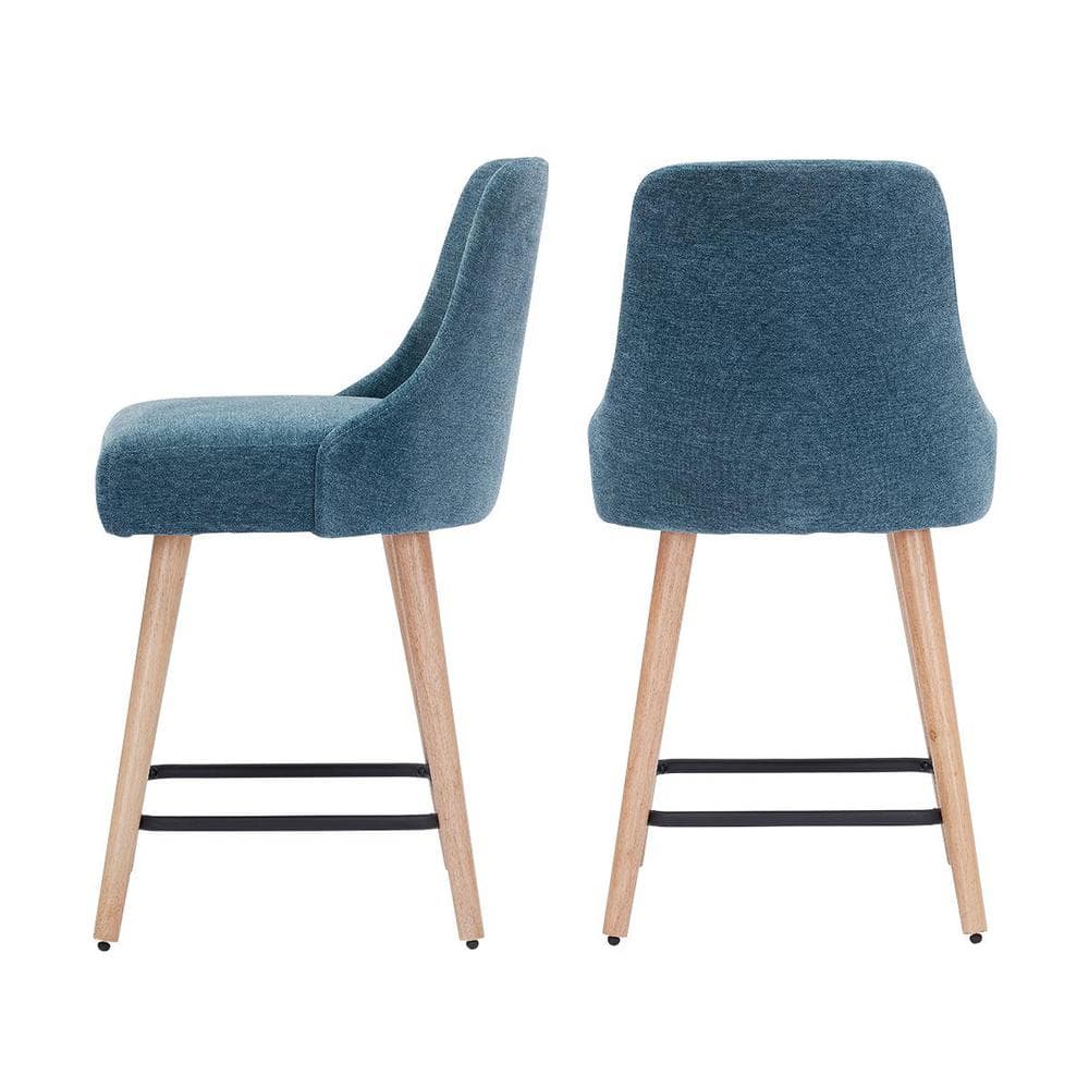 Stylewell benfield wood upholstered counter deals stool with back and seat