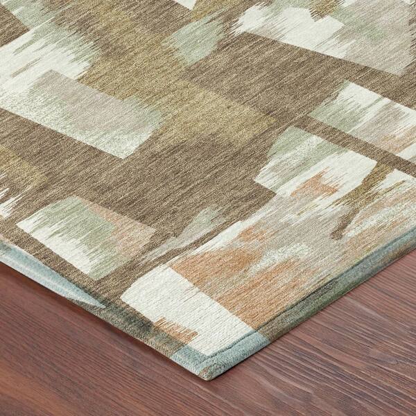 Chantille Machine Washable Indoor/Outdoor Abstract ACN2837 Mocha 9 ft. x 12 ft. Area Rug