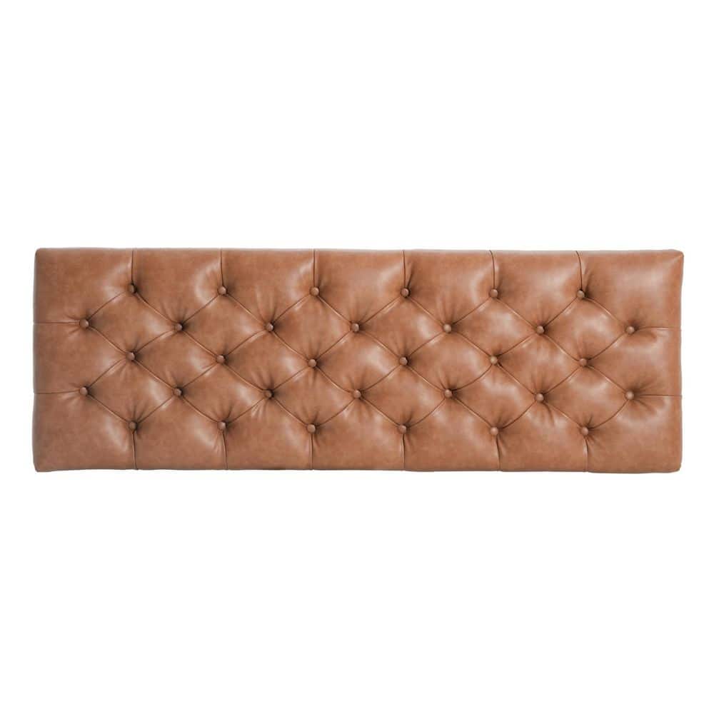 Dark Blue Tufted Fabric Storage Bench - thumbnail 4