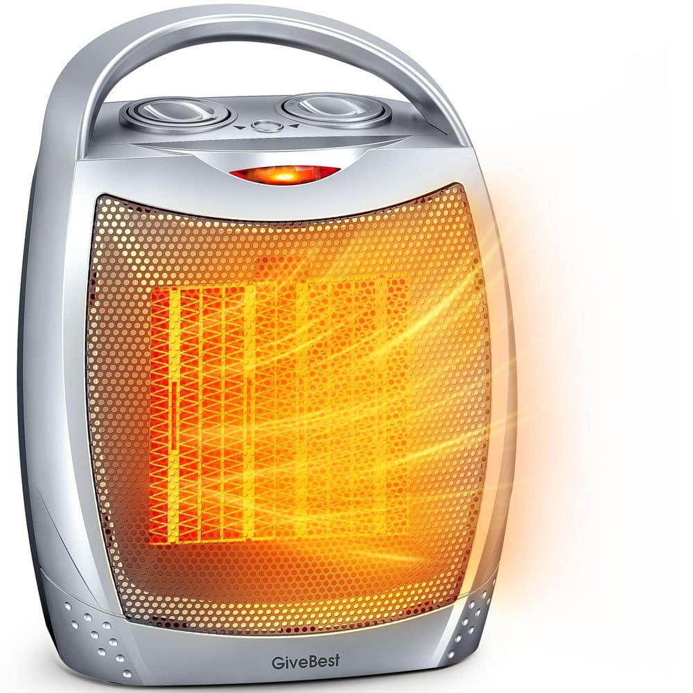 1500W/750W 9.3 in. Portable Electric Space Heater with Thermostat, Safe and Quiet Ceramic Heater Fan, 200 Square Feet price history on PriceWatchPro
