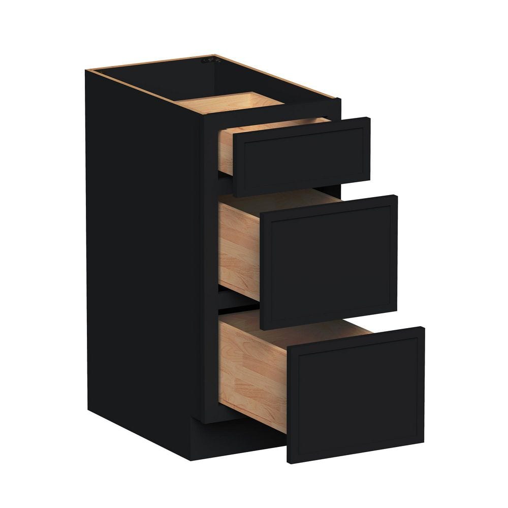 15 in W x 24 in D x 34.5 in H HDF Ready to Assemble Drawer Kitchen Base in Ebony Black with 3-Drawer price history on PriceWatchPro