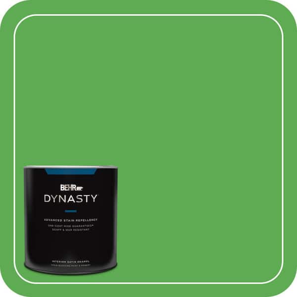 BEHR DYNASTY 1 qt. #440B-6 Barnyard Grass Satin Enamel Interior Stain-Blocking Paint & Primer