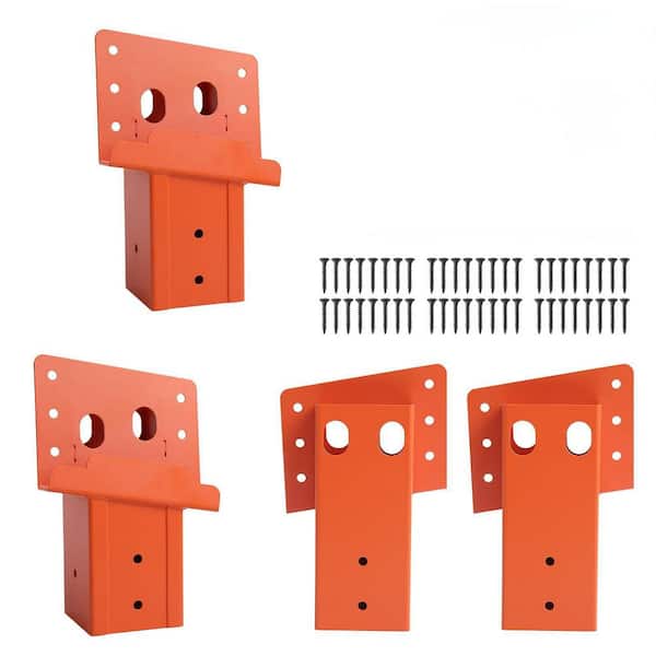 3.6 in. W x 3.6 in. D Compound Angle Brackets for Deer Stand Hunting Blinds and Tree Houses, Orange (4-Pack)