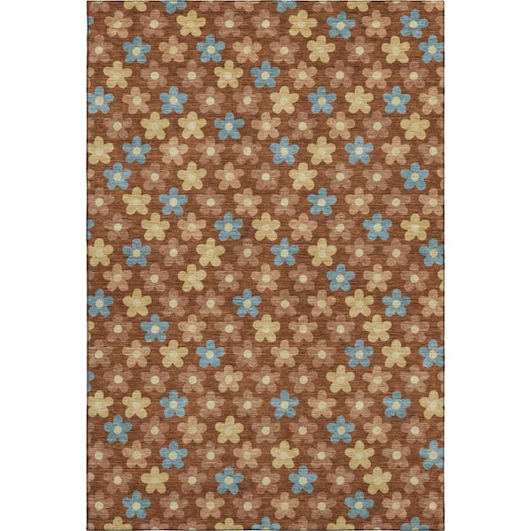 Mayfield Premium Machine Washable Abstract AMF2569 Paprika 10 ft. x 14 ft. Area Rug