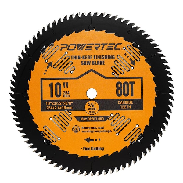 10 in. x 80-Tooth, 5/8 in. Arbor, Circular Saw Blades for Table Saw and Miter Saw