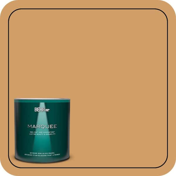 BEHR MARQUEE 1 qt. #MQ4-08 Golden Aura One-Coat Hide Semi-Gloss Enamel Interior Paint & Primer