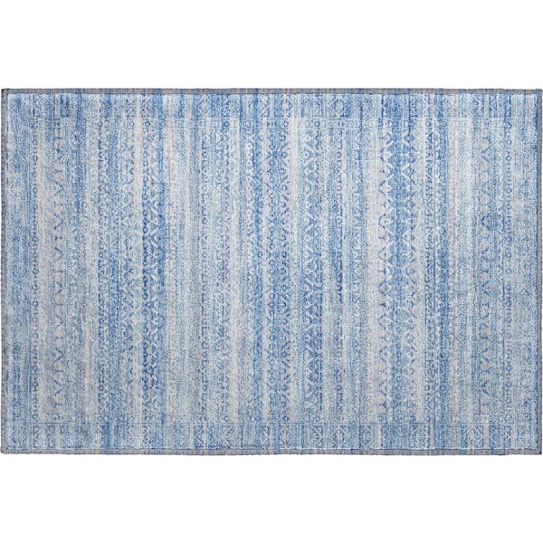 Mayfield Premium Machine Washable Abstract AMF2101 Sky 2 ft. x 3 ft. Accent Rug