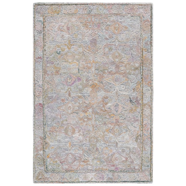 Marquee 6 ft. x 9 ft. Green/Ivory Distressed Oriental Area Rug