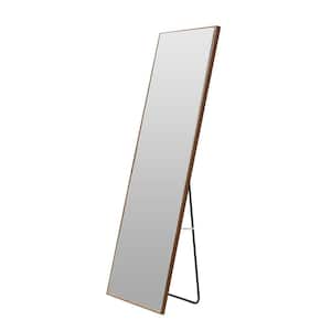17 in. W x 60 in. H Rectangular Framed Wall Bathroom Vanity Mirror in Brown Full Length Mirror