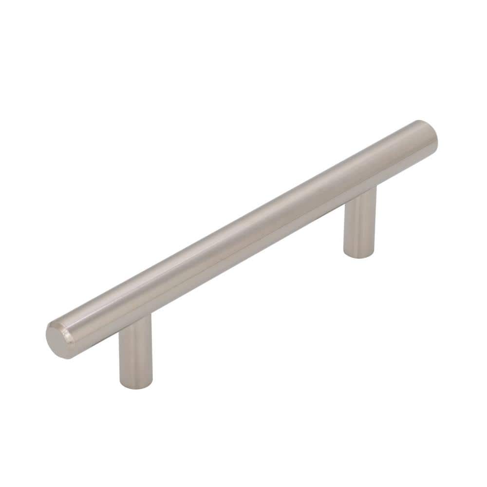 Bar Pulls 3-3/4 in. (96mm) Modern Polished Nickel Bar Cabinet Pull