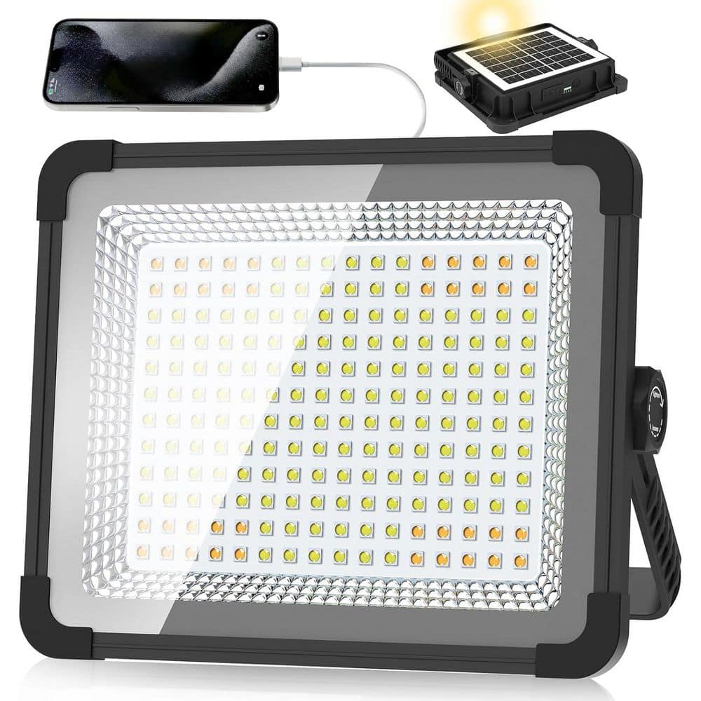 120V Solar Rechargeable LED Work Light, 52000LM Portable Flood Light, IP66 Waterproof 3 Modes LED Job Site Lighting price history on PriceWatchPro