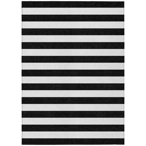 Chantille ACN528 Black 9 ft. x 12 ft. Machine Washable Indoor/Outdoor Geometric Area Rug