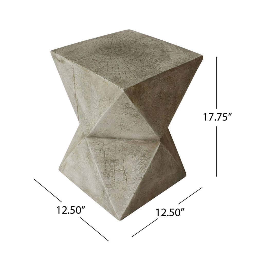 Manuel Light Gray Lightweight Concrete Hourglass Accent Table