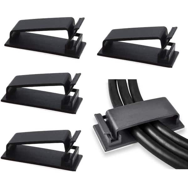 Cable Organizers Wire Clips Cord Holder for TV PC Ethernet Cable Under Desk Home Office Self Adhesive Cable 50-Pieces