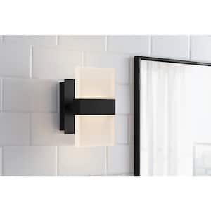 Alberson 2-Light Matte Black Integrated LED Indoor Wall Sconce Vanity Light Bar