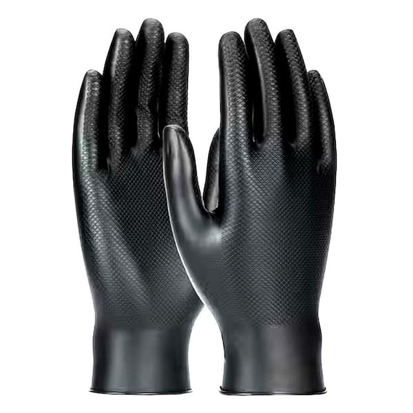 HDX Black Heavy Duty 6 Mil Nitrile Disposable Gloves, One Size