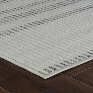 Maise Cream Beige 2 ft. x 8 ft. Modern Abstract Indoor Outdoor Runner Rug