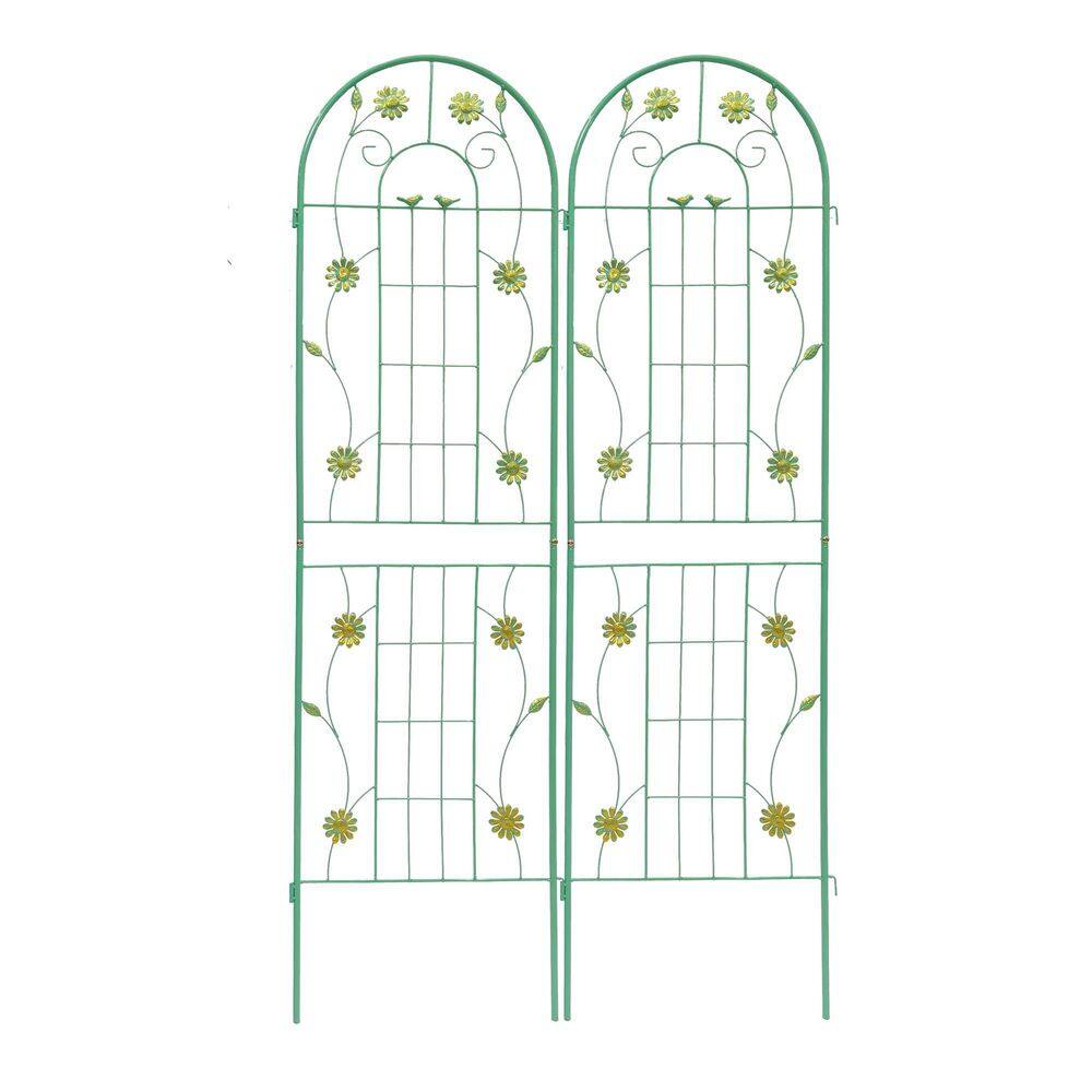 71 in. Green Metal Garden Rustproof Trellis for Climbing Plants, Wedding Ceremony Decorations (2-Pack) price history on PriceWatchPro