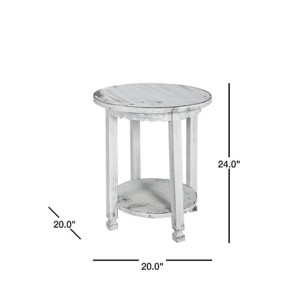 Alaterre Furniture Country Cottage, Antique White Round End Tables
