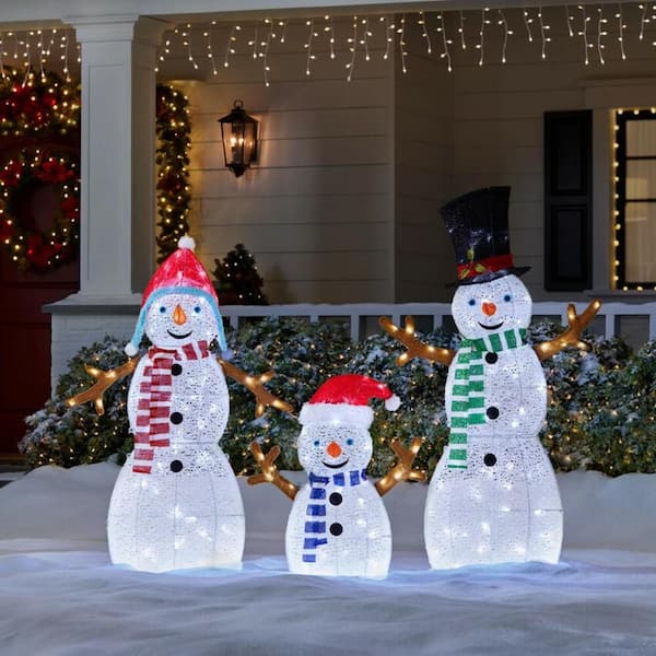 Enchant Your Yard with Snowman Family Outdoor Decorations