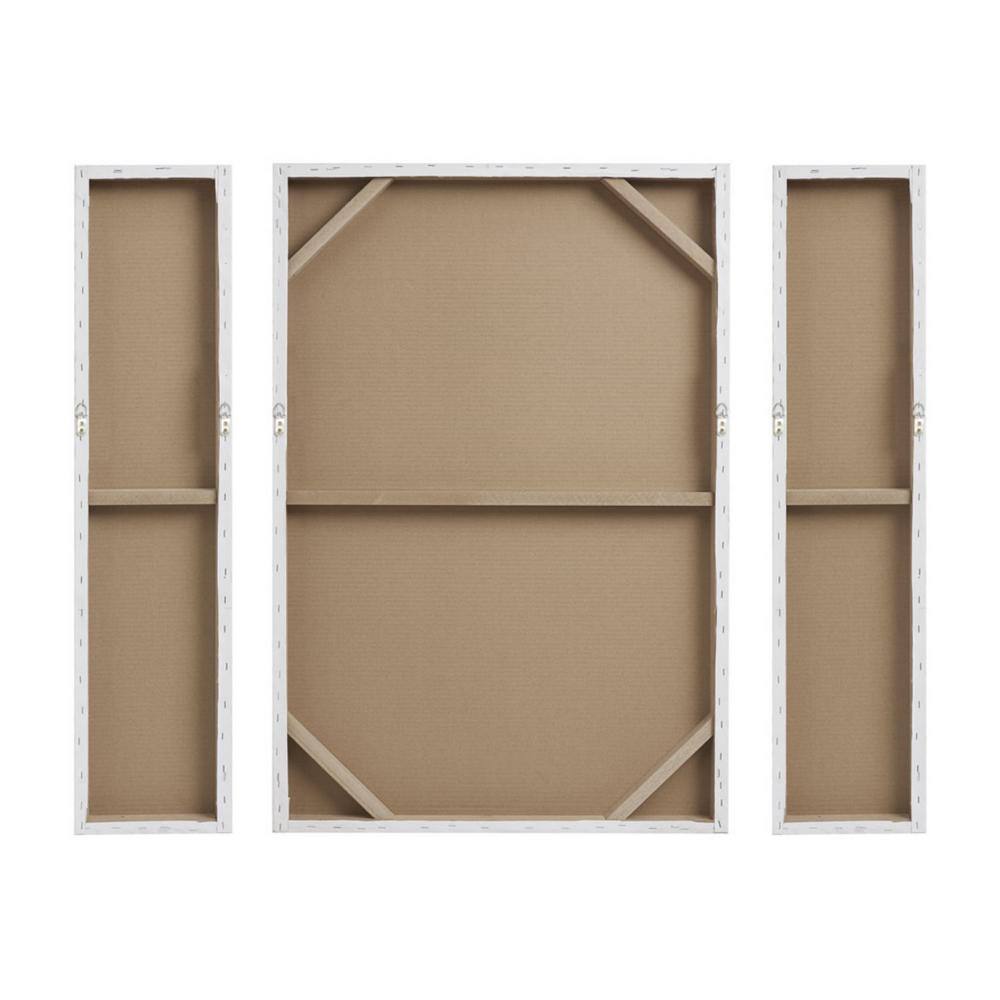Silver Sand Hand Embellished Abstract 3-Piece Canvas Wall Art Set