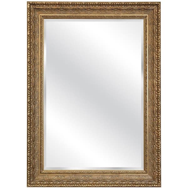 Home Decorators Collection Gold 31.4 in. W x 43.3 in. H Rectangle Plastic Framed Mirror