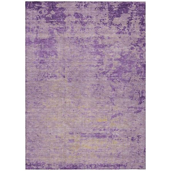 Chantille Machine Washable Indoor/Outdoor Abstract ACN1901 Purple 8 ft. x 10 ft. Accent Rug