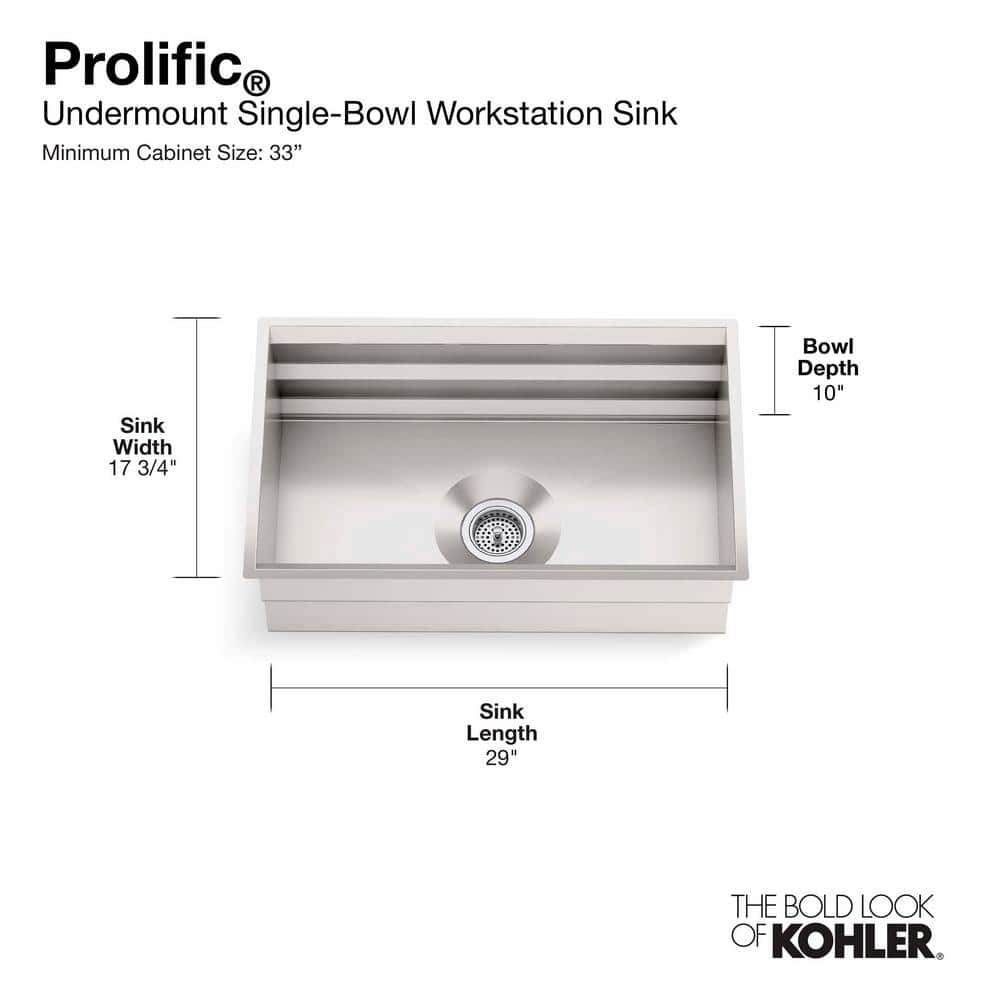 Prolific 29" Stainless Steel Single Bowl Workstation Kitchen Sink