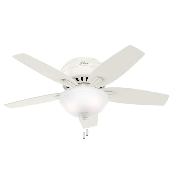 Hunter Newsome 42 in. LED Indoor Low Profile Fresh White Ceiling Fan with Light Kit