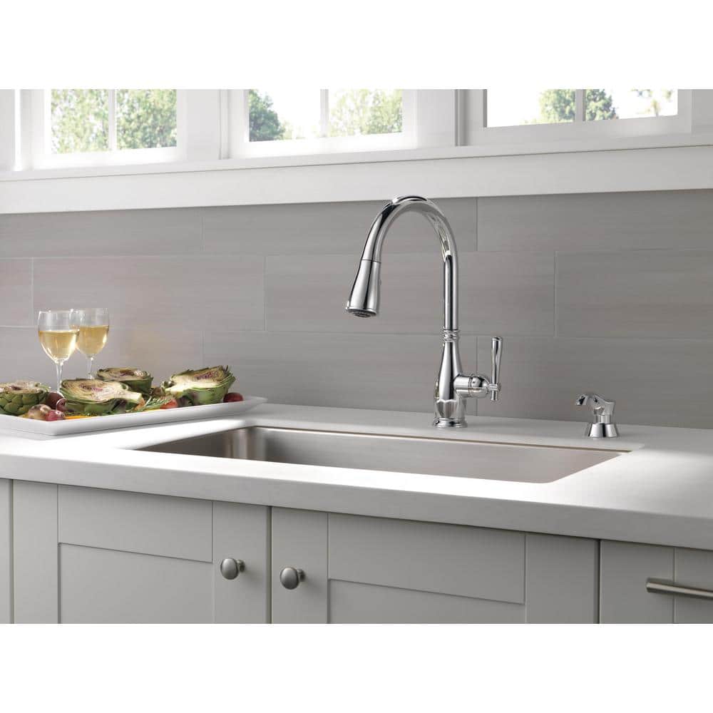 Chrome High-Arc Kitchen Faucet with Pull-Out Spray