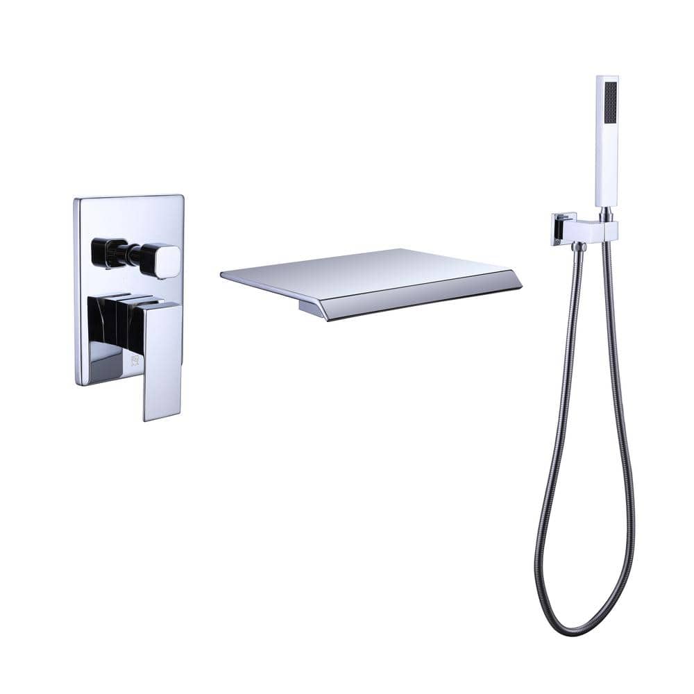 Single-Handle High Flow Freestanding Wall Mount Tub Faucet 2.5 GPM with Han