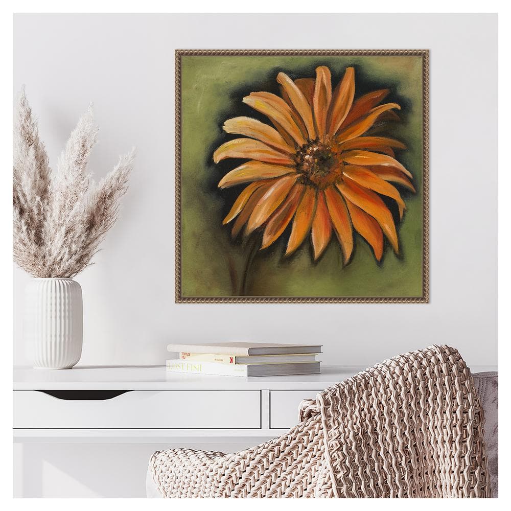 Daisy Collections III Bronze Framed Canvas Wall Art