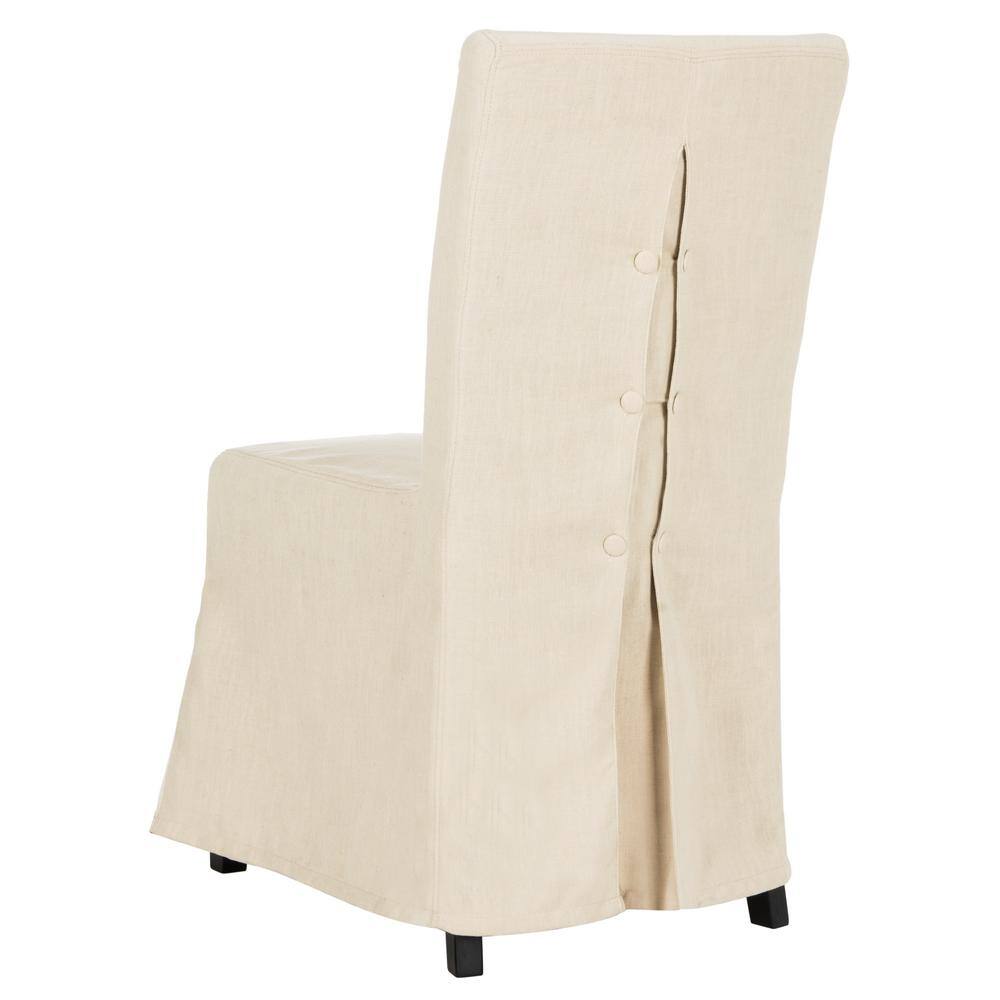 Beige Linen Parsons Chairs with Slipcover Set of 2