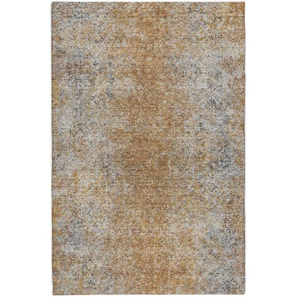 Dream Shag Premium Machine Washable Abstract ADS840 Terracotta 5 ft. x 7 ft. 6 in. Area Rug