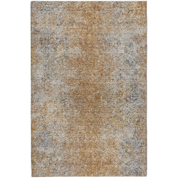 Dream Shag Premium Machine Washable Abstract ADS840 Terracotta 8 ft. x 10 ft. Area Rug