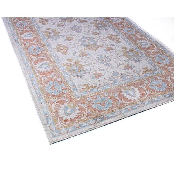 Ashland Ivory 3 ft. x 8 ft. (2 ft. 6 in. x 8 ft.) Floral Transitional Runner Rug