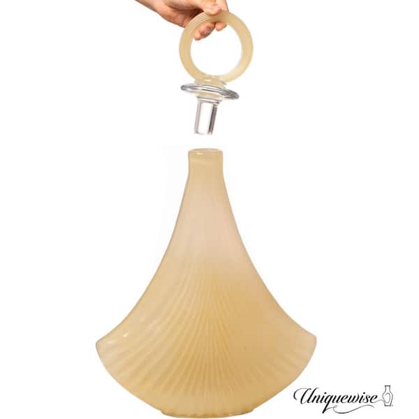 Uniquewise Unique 20 in. Decanter-Inspired Glass Vase - Ideal Centerpiece for Entryway Tables, Dining Tables, Living Room